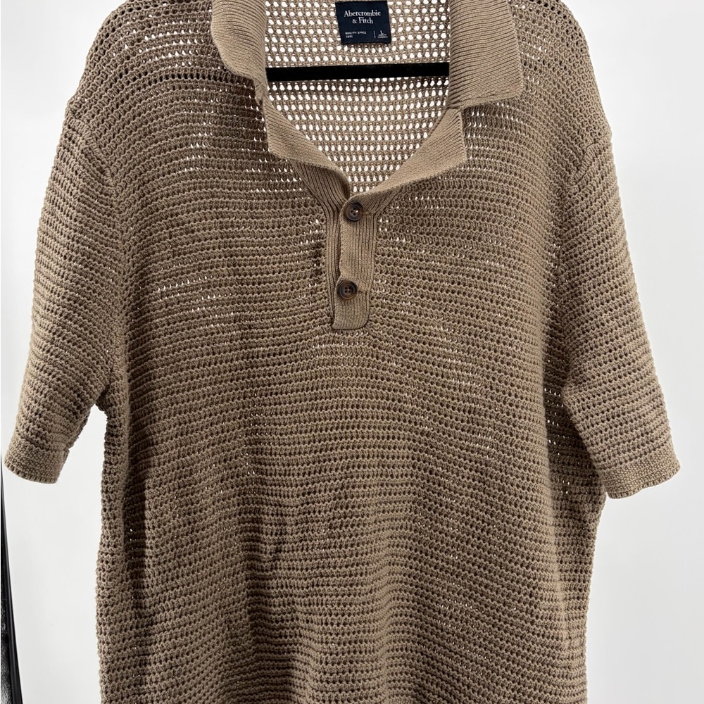 Abercrombie & Fitch Tan Knit Sweater‎ Men's Large Cotton